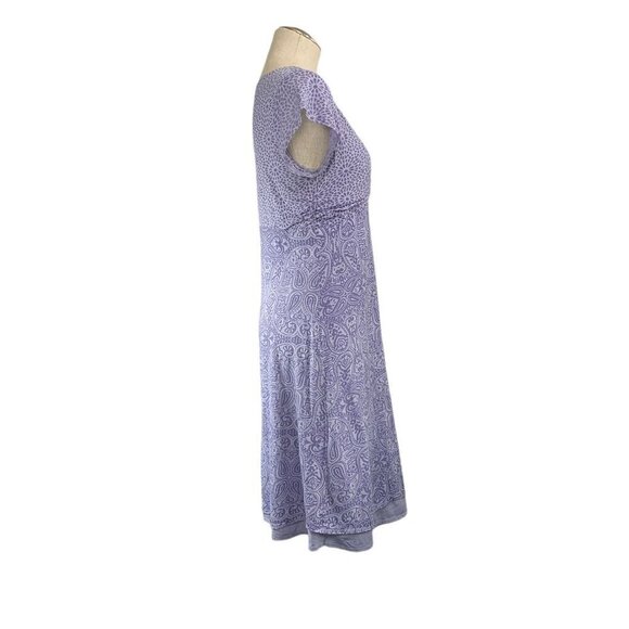 Athleta Dhara Paisley Double Layer Active Dress - Purple, Size Medium - Picture 4 of 7